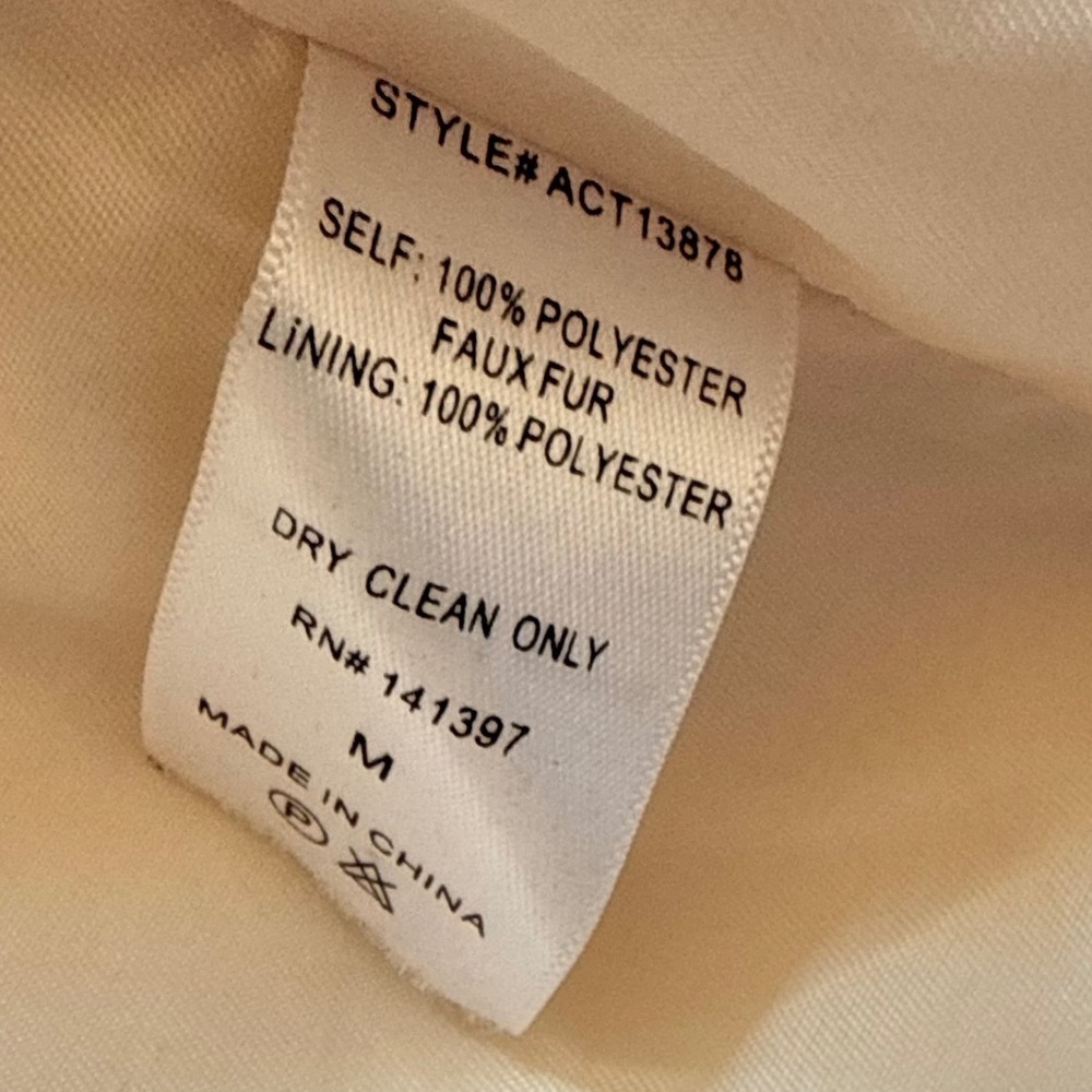 ASTR The Label Cream Teddy Faux Shearling Moto Jacket Womens Size M Ivory Zip - Picture 5 of 8